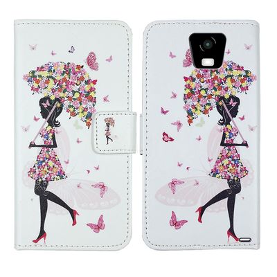 Tnviud Pattern Wallet Design Flip PU Leather Cover Skin Protection Case for Vasco Translator Q1 3.54" (Umbrella Girl)