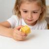 mogizui Cheese Cube Squeeze Toy for Stress Relief, Ultra Soft TPR Fidget Sensory Pack, Realistic Simulation Food Anxiety Relief Tool, 1.77 Inch, Yellow, 1/2/3 Count 1pc view 2