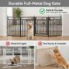 Kfvigoho Freestanding Dog Gates for Doorways, 32"x72" Extra Tall & Wide view 2