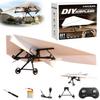 Rc Paper Airplane Motor Kit DIY Model Airplanes Launcher Construction Set with Gyro Stabilizer Dual Propellers Foldable Electric Remote Control Paper Plane Drone Stem Toy Tech Gadgets Gifts(Set 1) view 1