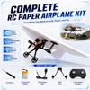 Rc Paper Airplane Motor Kit DIY Model Airplanes Launcher Construction Set with Gyro Stabilizer Dual Propellers Foldable Electric Remote Control Paper Plane Drone Stem Toy Tech Gadgets Gifts(Set 1) view 4