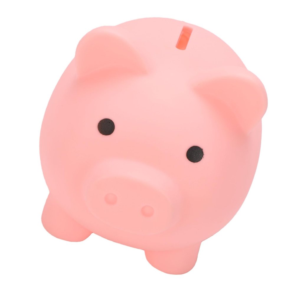 Denash Piggy Bank for Kids - Large Capacity Money Saving Bank, Shatterproof Plastic, Easy Bottom Knob, for Boys Girls, Christmas Birthday Easter (Pink)