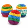 Handwoven Kick Balls, Kick Sack Multicolored Kick and Juggling Balls, Backyard Sack Ready-to-Use Balls(3pcs) view 1