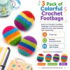 Handwoven Kick Balls, Kick Sack Multicolored Kick and Juggling Balls, Backyard Sack Ready-to-Use Balls(3pcs) view 3