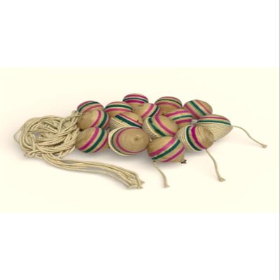 SODEF Wooden Spinning Top Set 6 Pieces Traditional Nostalgic Toy with 2 Meter String for Ages 9+ - Brown