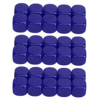 Yinhing 30PCS 16mm Dice Cubes for DIY Games Teaching Plastic Rounded Edges Customizable Sticker Friendly Dice Set for Crafting Math Party Fun (Blue)