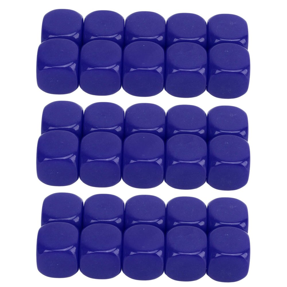 Yinhing 30PCS 16mm Dice Cubes for DIY Games Teaching Plastic Rounded Edges Customizable Sticker Friendly Dice Set for Crafting Math Party Fun (Blue)