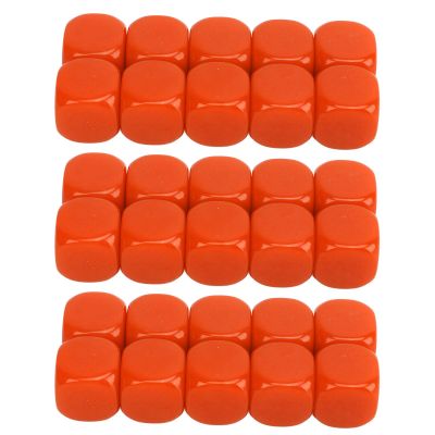 Yinhing 30PCS 16mm Dice Cubes for DIY Games Teaching Plastic Rounded Edges Customizable Sticker Friendly Dice Set for Crafting Math Party Fun (Orange)
