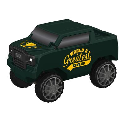 C3 RC Pick-Up Truck Cooler, World's Greatest Dad Remote-Control Cooler, Capacity 30 cans, LED Headlights, Bluetooth Speakers