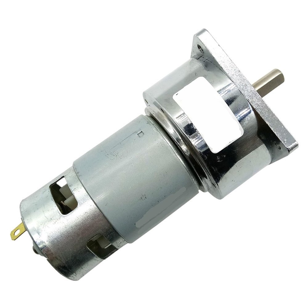 35W 775 Gear Motor 12V DC Mini Electric Machine 24V Reducer 80kg.cm Large Torque 5rpm~500rpm Variable-Speed(Bracket and Motor,24V 400rpm)