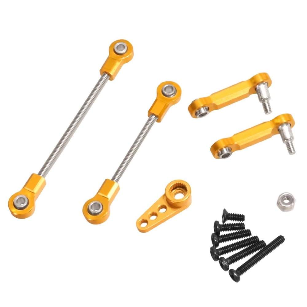 Rc Upgrade Spare Parts for Wltoys 284131 284010 K969 K979 K989 P929 284161 Metal Servo Arm Remote Control Car Metal Upgrade Accessories(Yellow)