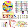 Wooden Teaching Clocks for Kids, Analog Clock Time Learning Activity Toy view 1