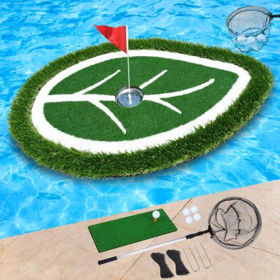 Chriiena Floating Golf Green for Pool, No Drifting Golf Chipping Game Set