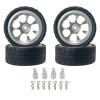 for MJX for Hyper Go 14303 14304 14302 14301 1/14 65mm for Rally CNC High Strength Metal Wheel Tires RC Car Modification Parts RC Car Toys Parts(Silver) view 1