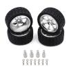 for MJX for Hyper Go 14303 14304 14302 14301 1/14 65mm for Rally CNC High Strength Metal Wheel Tires RC Car Modification Parts RC Car Toys Parts(Silver) view 2