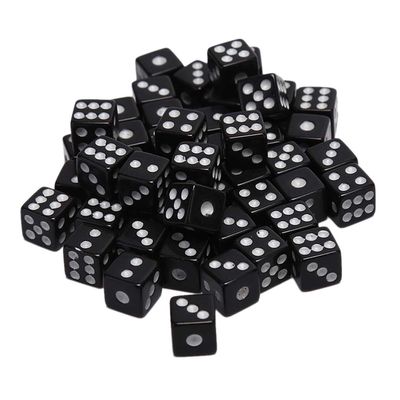 100Pcs Standard Six Sided Mini Dice Bulk Acrylic Square Corner Digital D6 Dice Game Props White Red Black Assorted Tiny Dots Cube Set for Board Games Teaching Math Birthday Parties