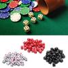 100Pcs Standard Six Sided Mini Dice Bulk Acrylic Square Corner Digital D6 Dice Game Props White Red Black Assorted Tiny Dots Cube Set for Board Games Teaching Math Birthday Parties view 2