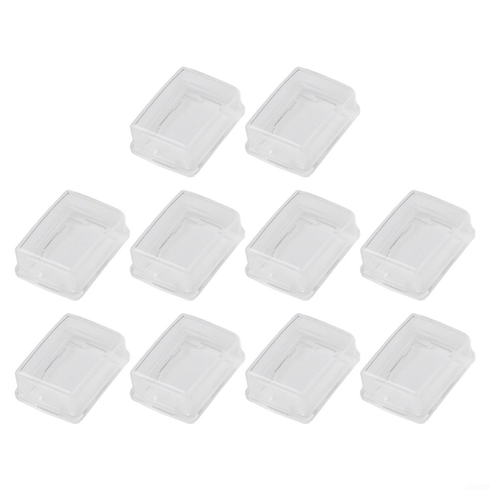 10PCS Clear Silicone Rectangle Rocker Switch Cover Waterproof Dust Protector for Standard 19mm x 13mm Cutout Electrical Switches Transparent Design Industrial Grade Safety Guard Easy Clip Fit Ten Pack