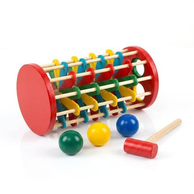 JISADER Wooden Ball Drop Toy, Pounding Toy for Young Children, Educational Early Development, 1 Year Old Gifts