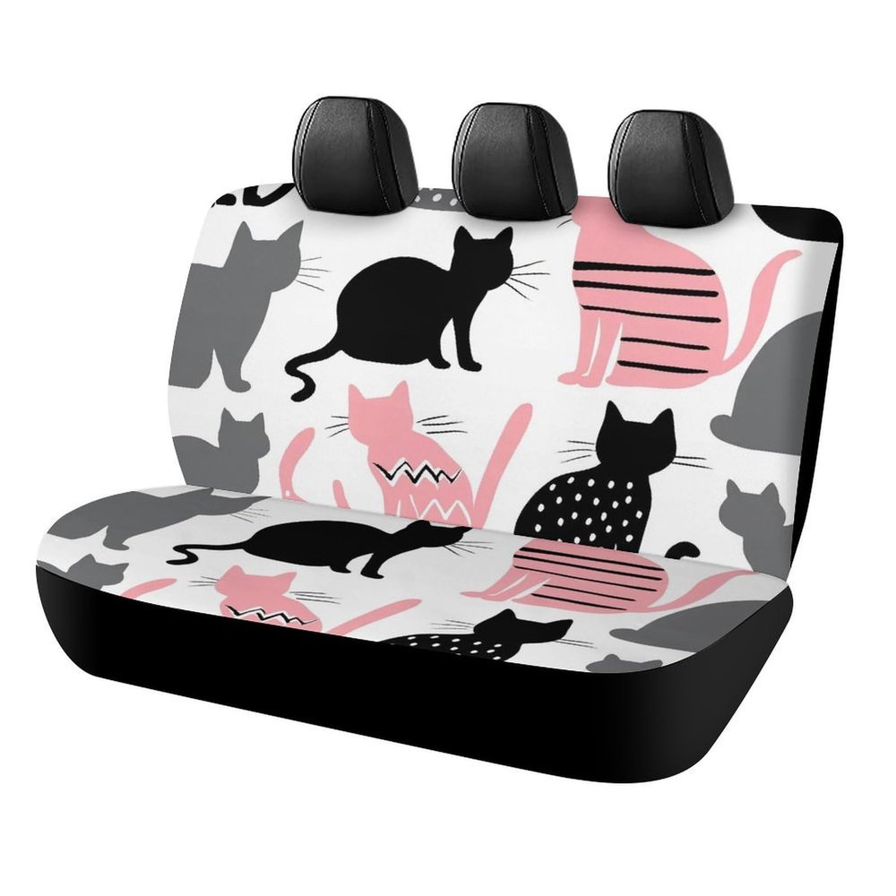 Supdreamc Comfortable Car Seat Protectors Compatible with 90% Vehicles Car Accessories for All Seasons, Anti-Slip Cute Cats Seat Pad Protectors, Auto Supplies