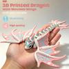 3D Printed Dragon with Movable Wings, 7" Flexible Articulated Dragon Figure - Bendable Fidget Toy for Stress Relief & Anxiety, Cool Desk Decor for Office Home (Blue-Green) view 2