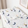 Moon Star Pattern Changing Pad Cover Liner for Unisex Baby,Stars Cloud Theme Snug Fitted Diaper Table Covers for Girl Boy,Stylish Fits Standard Changing Tables and Dressers 32'' x 16" view 2
