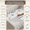 Moon Star Pattern Changing Pad Cover Liner for Unisex Baby,Stars Cloud Theme Snug Fitted Diaper Table Covers for Girl Boy,Stylish Fits Standard Changing Tables and Dressers 32'' x 16" view 3