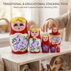 Goutdori 5 Layer Wooden Russian Nesting Dolls Matryoshka Dolls for Kids Traditional Folk Art Home Decor Present view 2