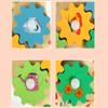 ZQsmgs Wooden Busy Guitar Activity Board, Multi-Functional Educational Toy with Gears and Clock view 2