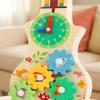 ZQsmgs Wooden Busy Guitar Activity Board, Multi-Functional Educational Toy with Gears and Clock view 4