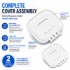 2-Pack Replacement Lid Compatible with Diaper Genie Complete Pail, Upgraded Durable Hinge & Odor Control Sealing Assembly for Baby Nursery Diaper Disposal, White view 4