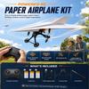 Posyyo Rc Paper Airplane Kit with Gyro Stabilizer Powered Motor Paper Airplane Toys DIY Electric Remote Control Plane Kit with Dual Propellers Flight Lightweight Foldable Flying Toy view 2