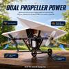 Posyyo Rc Paper Airplane Kit with Gyro Stabilizer Powered Motor Paper Airplane Toys DIY Electric Remote Control Plane Kit with Dual Propellers Flight Lightweight Foldable Flying Toy view 4