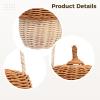 Acorn Basket, Hand Woven Rattan Storage Bag, Mini Crossbody for Youngsters, Cute Photography Prop, Brown, 3.9 x 2.8 in, with Cotton Rope view 2