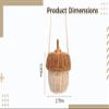 Acorn Basket, Hand Woven Rattan Storage Bag, Mini Crossbody for Youngsters, Cute Photography Prop, Brown, 3.9 x 2.8 in, with Cotton Rope view 4