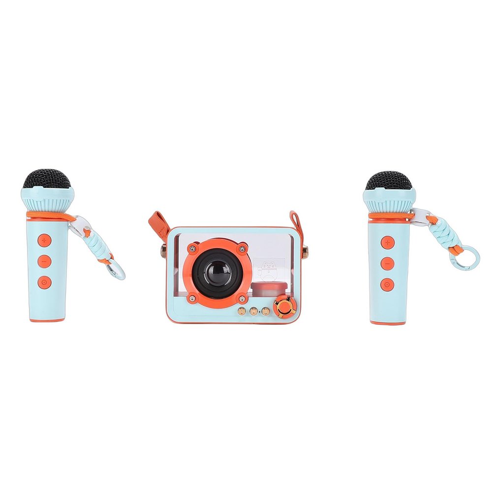Hamwesh Karaoke Machine, Portable Bluetooth 5.3 Speaker with Stereo Sound Enhanced Bass Kids Karaoke Machine with 2 Wireless Microphones for Home Party Birthday Gathering Outdoor Adventure (Orange)