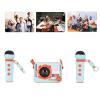 Hamwesh Karaoke Machine, Portable Bluetooth 5.3 Speaker with Stereo Sound Enhanced Bass Kids Karaoke Machine with 2 Wireless Microphones for Home Party Birthday Gathering Outdoor Adventure (Orange) view 4