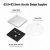 1000 Sets Acrylic Badge Supplies Kit for DIY Projects and Small Business Craft Making Includes Metal Shell Clear Film and Acrylic Back with Pin view 2