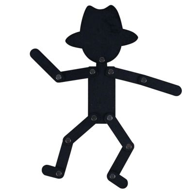 Chiyyak Interactive Wooden Stickman Toy with Moving Limbs Educational Puzzle Game Perfect for Family Bonding Activities Made Of Quality Wood Material (Stickman With Hat)