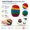 Soft Knitted Kick Balls, Handwoven Kick Balls Multicolored Kick and Juggling Balls, Hand Crocheted Footbag (No Assembly Required) (3pcs) view 4