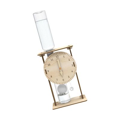 Hand Making Wooden Water Clock Physics Teaching Aid for Science Experiment and Home Decorations Water Drip Clock Drip