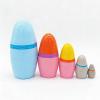 QGFEWXP Handpainted Wooden Nesting Doll Easter Theme 5 Layered Rabbits Design Russian Matryoshka Doll Educational Toy Russian Matryoshka view 4