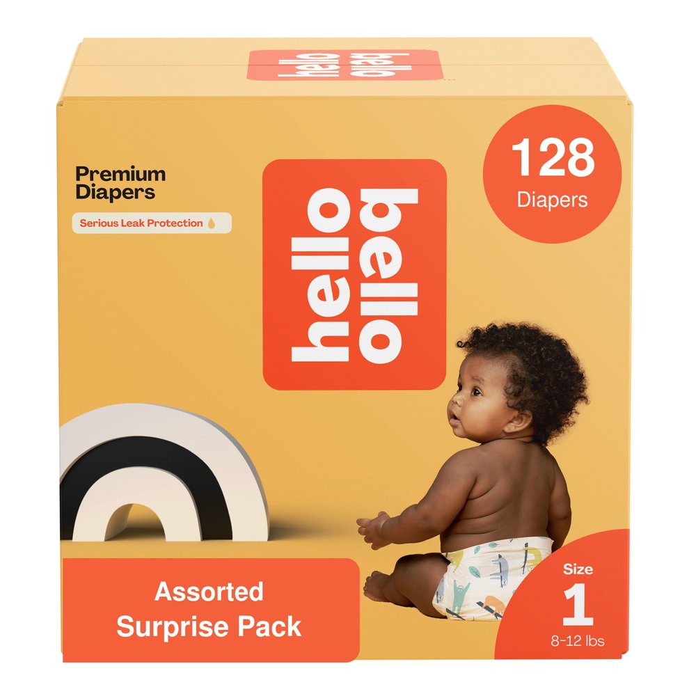 Hello Bello Diapers Assorted Gender Neutral Surprise Pack, Size 1 128ct