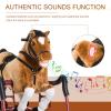 FytStycale Rocking Riding Toy Soft Saddle Authentic Neighing Sounds Wooden Structure Suitable for Home Birthday Gift view 3