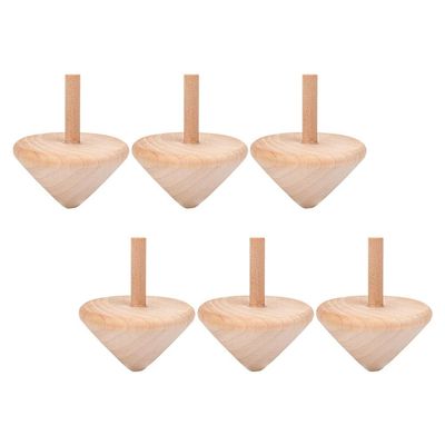 ibasenice 6PCS Wood Spinning Tops for Kids: Unfinished Wooden Gyroscope Toys - Paint Your Own Gyro - Montessori Toys for DIY Crafts, Kids Birthday Party Favors