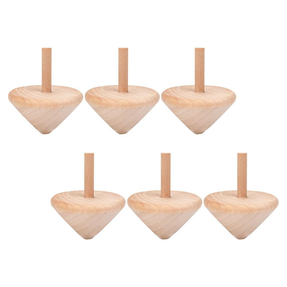 ibasenice 6PCS Wood Spinning Tops for Kids: Unfinished Wooden Gyroscope Toys - Paint Your Own Gyro - Montessori Toys for DIY Crafts, Kids Birthday Party Favors
