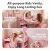 Kinder King Kids Vanity Set with Chair and Lighted Mirror, Pink view 2
