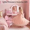 Kinder King Kids Vanity Set with Chair and Lighted Mirror, Pink view 3