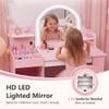 Kinder King Kids Vanity Set with Chair and Lighted Mirror, Pink view 4