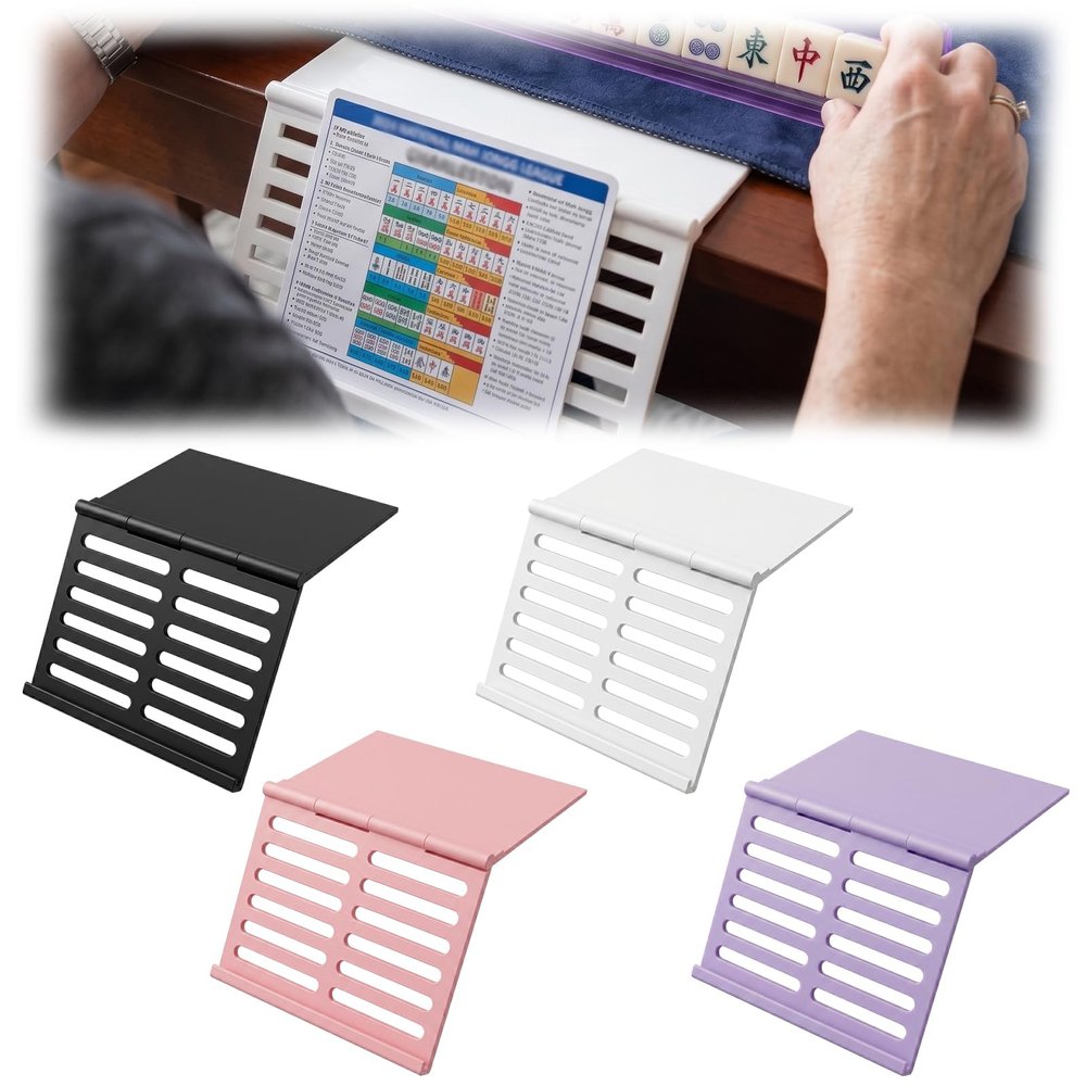 Foldable Mahjong Card Holder Under-Mat Slide-in Stand for American Mahjong, Space-Saving Angled Rack, 3D-Printed Accessory (4, Mix-1)
